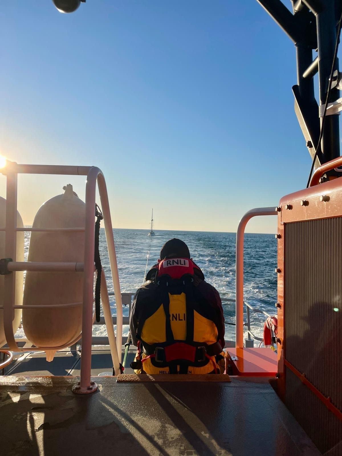 Caol Ila, Hull 22, under tow from the St David's Lifebaot